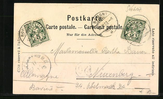 Cartoline postali: AK Romont, Gesamtansicht mit Kirche – Usato da Berlin venduto da bartko-reher 1