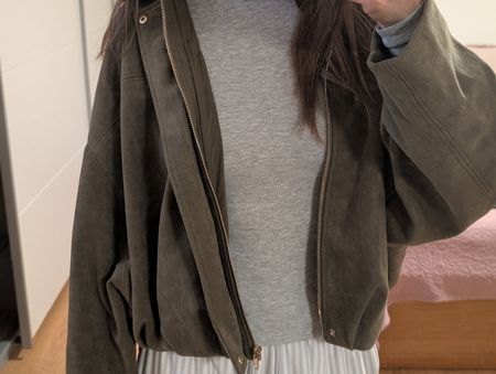 Zara suede effect bomber jacket
