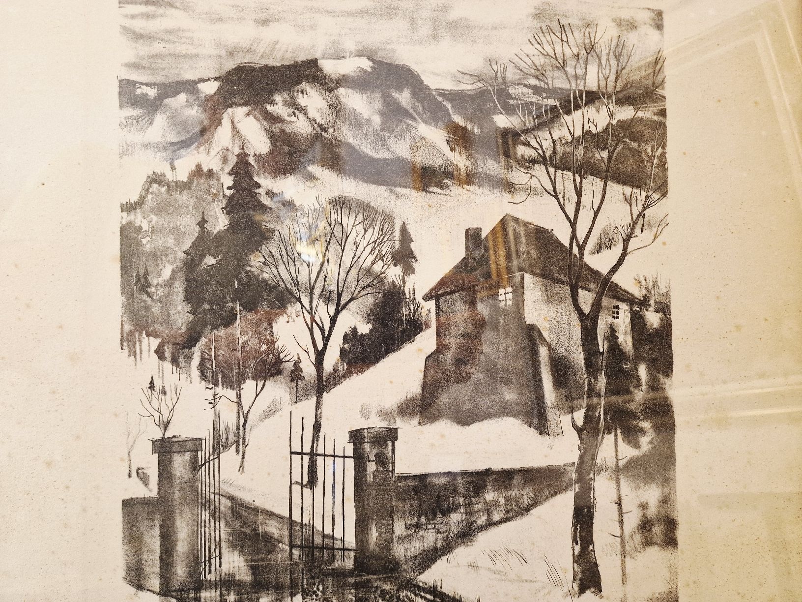 Arts picturaux & lithographies: Lithographie Winterlandschaft signiert 33/50 – D'occasion à BERN par Intarsia