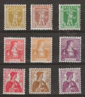 1907/09 : Nr. 101 - 106 + 120 - 122 postfrisch ** KP 160.--