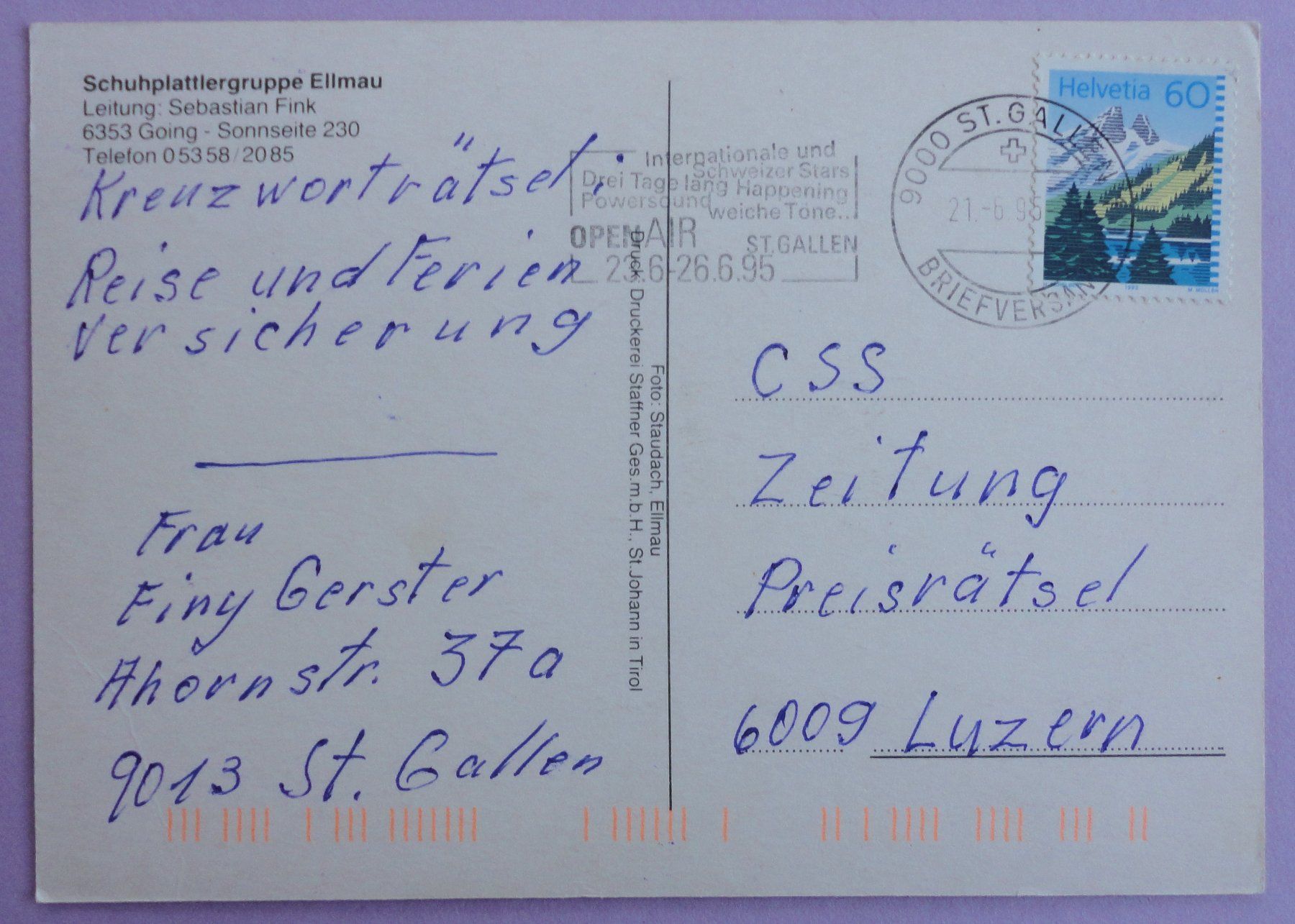 Cartes postales: Schuhplattergruppe Ellmau, Going – D'occasion à Fétigny par Billy2miny 1