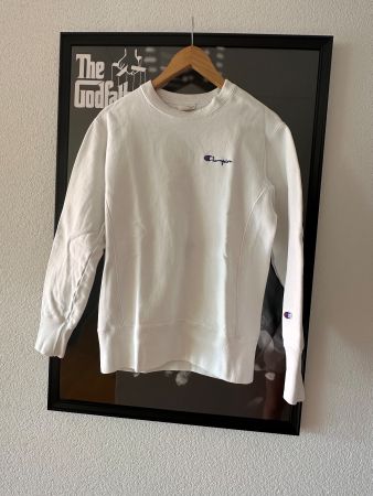 Champion Unisex Sweatshirt Gr. M Weiss – Logo gestickt