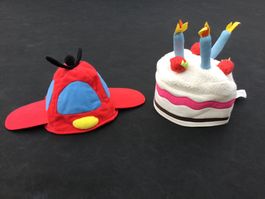 Lot 2x Chapeaux de carnaval enfant Hélicoptère ou Gâteau