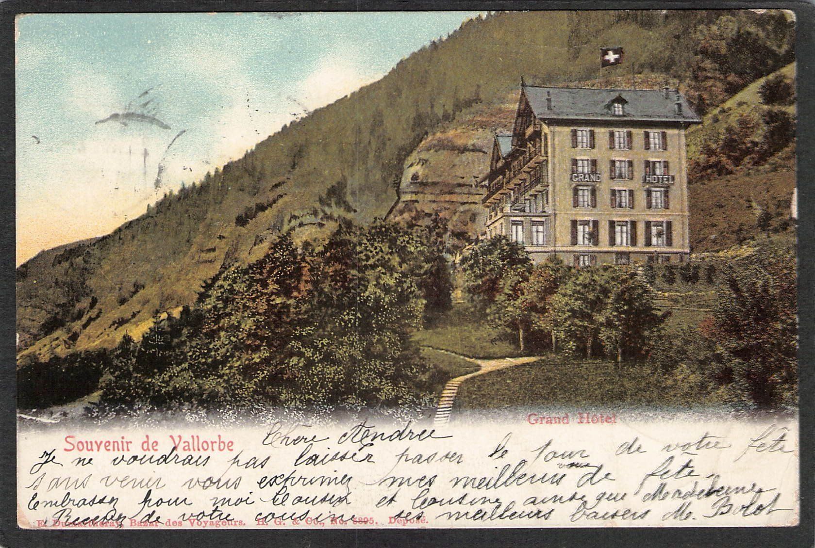 Cartoline postali: ,Souvenir de Vallorbe , 1907 – Usato da Reichenburg venduto da ibiza18