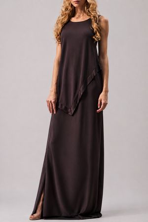 GREENHOUSE (NOR) 42 Neu/NP240CHF Silk Maxikleid Auberginenfb