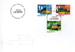 100 JAHRE POSTAUTO SCHWEIZ BELEG AUSGABETAG 2003 - BR47