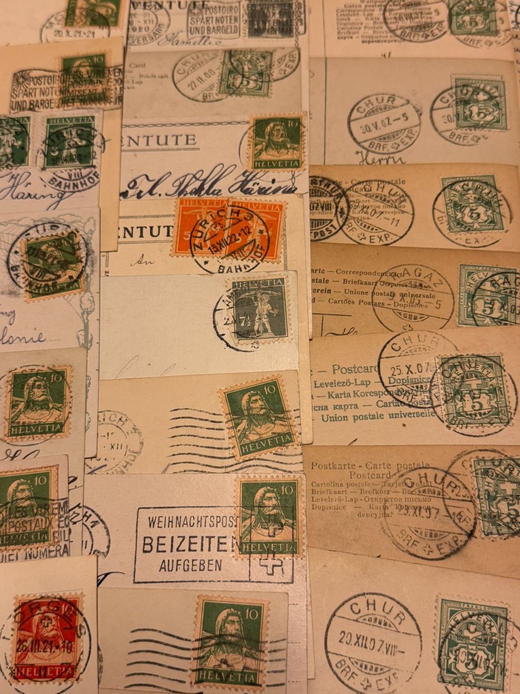 Tous les timbres: 50 Stk. alte Postkarten mit CH-Marken – D'occasion à Eschlikon TG par Tiefe7 3