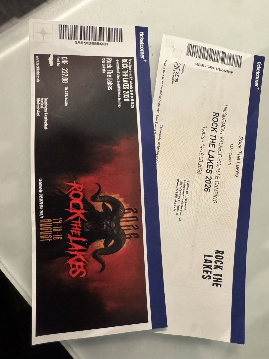 Biglietti: 3 Tages Tickets Rock The Lakes  – Nuovo e nell'imballaggio originale da Bannwil venduto da HubacherGmbH