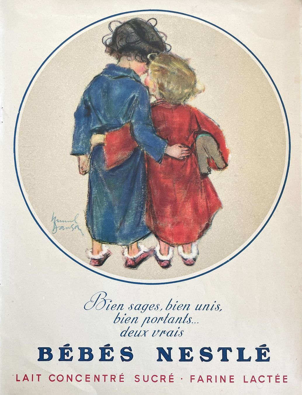 Grafica & Litografie: Nestlé - Gerahmte Werbung / Publicité encadrée 1930 – Usato da Savagnier venduto da Ne2065 1