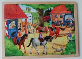 GOKI Holzpuzzle 96 Teile Bauernhof