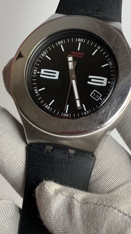 Swatch Irony Armbanduhr Edelstahl schwarz Herrenuhr 4