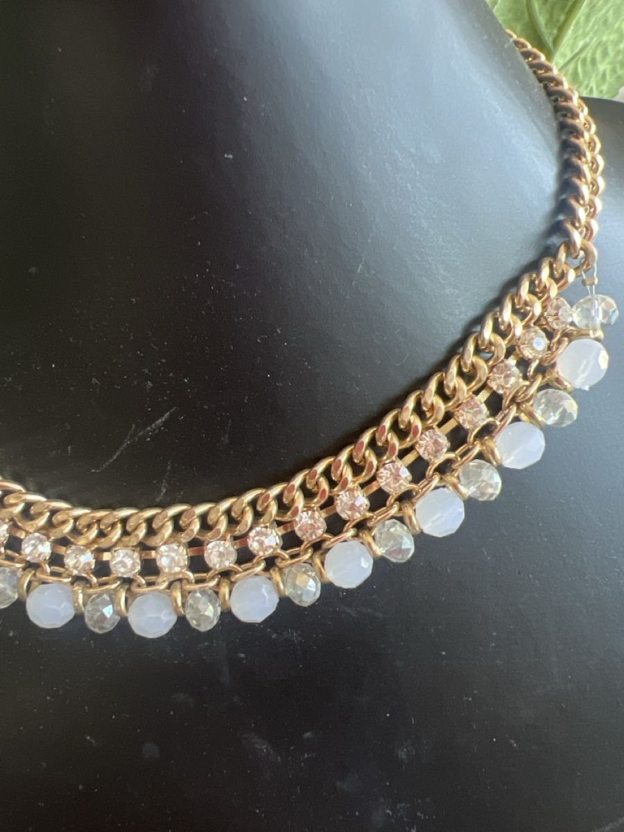 Catenine: Halskette goldfarben mit Steinen – Usato da Seon venduto da Sunny-Schmuck78 1