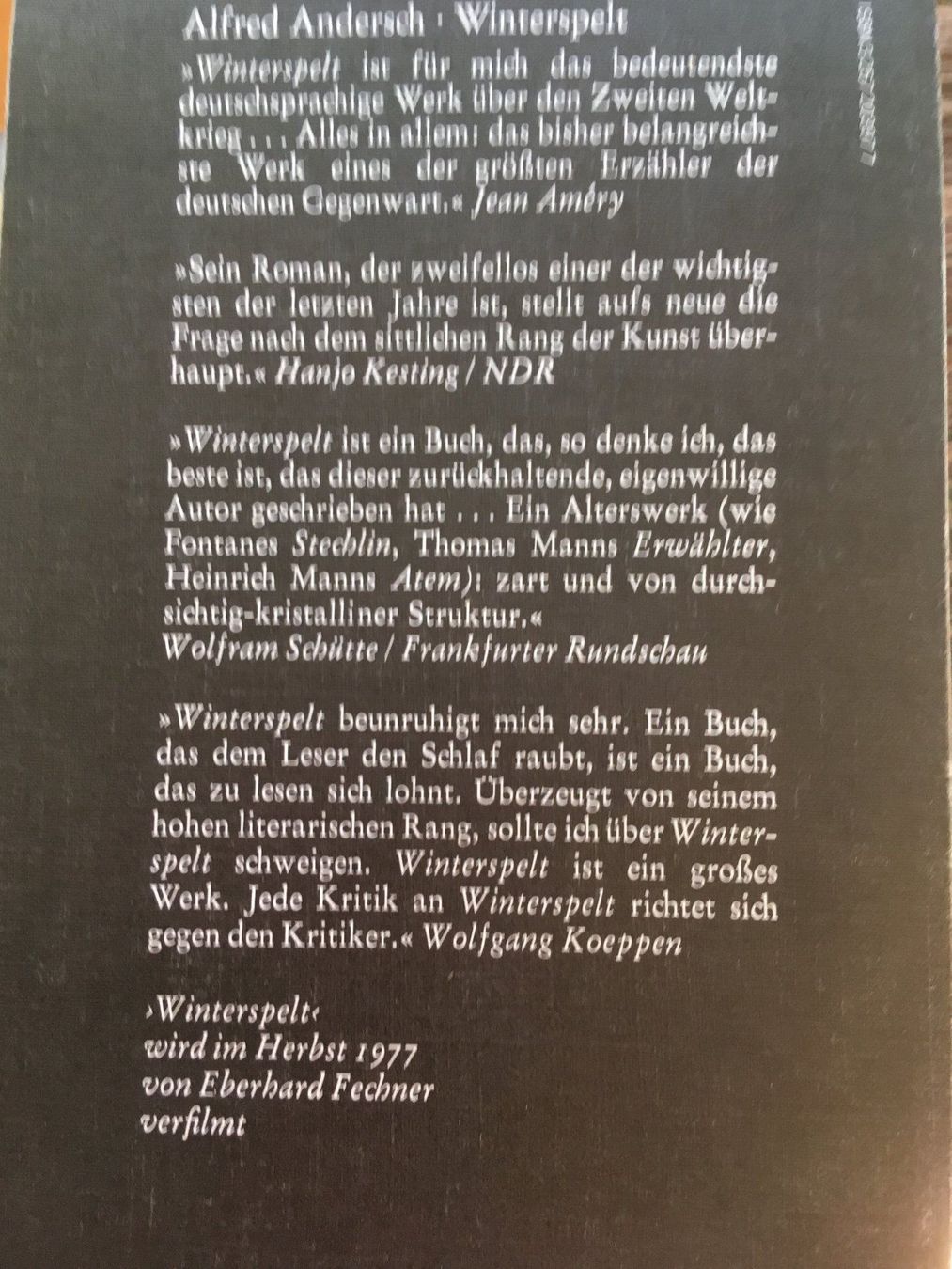Dipinti: Alfred Andersch: Winterspelt – Usato da Effretikon venduto da Vesta02 1