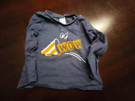 Winter T-Shirt, Langarm, WOW-Motiv, Top Zustand, Gr. 86