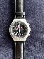 Swatch Irony Chrono Armbanduhr schwarz Lederarmband