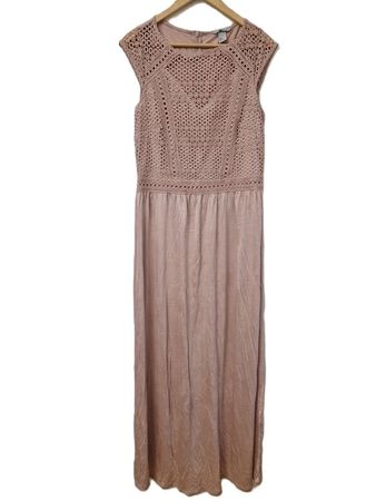 Elegantes Spitzenkleid H&M Gr. M Rosé Sommerkleid Maxikleid