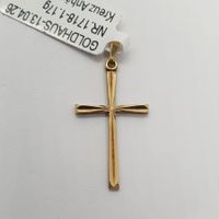 Echt 18K Gold - Kreuz Anhänger