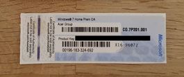 Windows 7 Home Premium mit DVD inkl. SP1