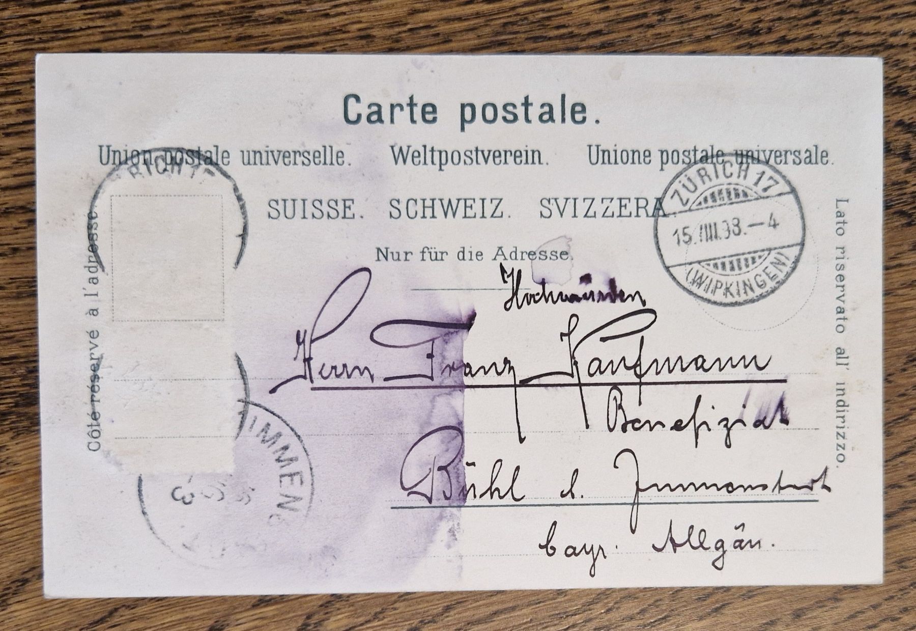 Ansichtskarten: Gruss aus Zürich 1908 – Gebraucht aus Ebikon von Donar50 1