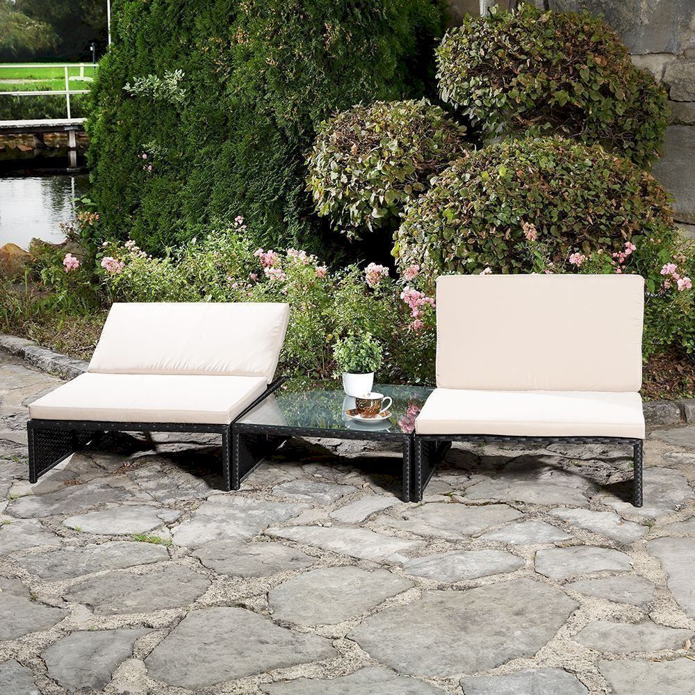 Liegen & Liegestühle: Polyrattan Gartenset - 2 Sessel + Tisch – Neu und originalverpackt aus Bottighofen von zaap 1