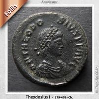 Antike römische Münze / Theodosius I / 4. Jh. nCh.
