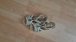 Rieker Sandalen creme/beige Grösse 40 mit Verzierungen