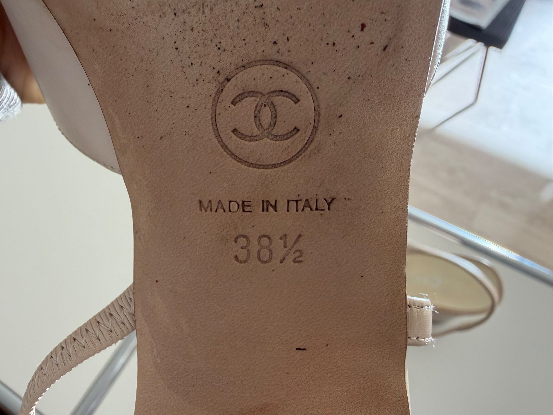 Chanel Scarpe da donna: Chanel Slingback weiss hellblau 38.5 – Usato da Zürich venduto da rvb1981 5