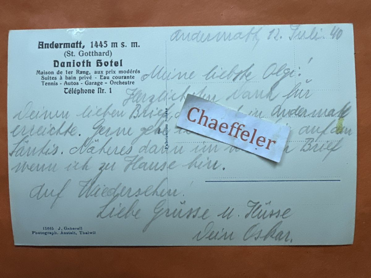 Cartes postales: 1940 Andermatt gegen die Furka – D'occasion à Zürich par Chaeffeler 1