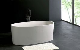 Freistehende Mineralguss Badewanne Modell REMO 155cm