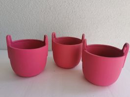 3er Set Süsse Übertöpfe/Blumentöpfe in Pink