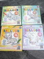 4 Ballons zum bemalen Tiger Dino Vogel Neu