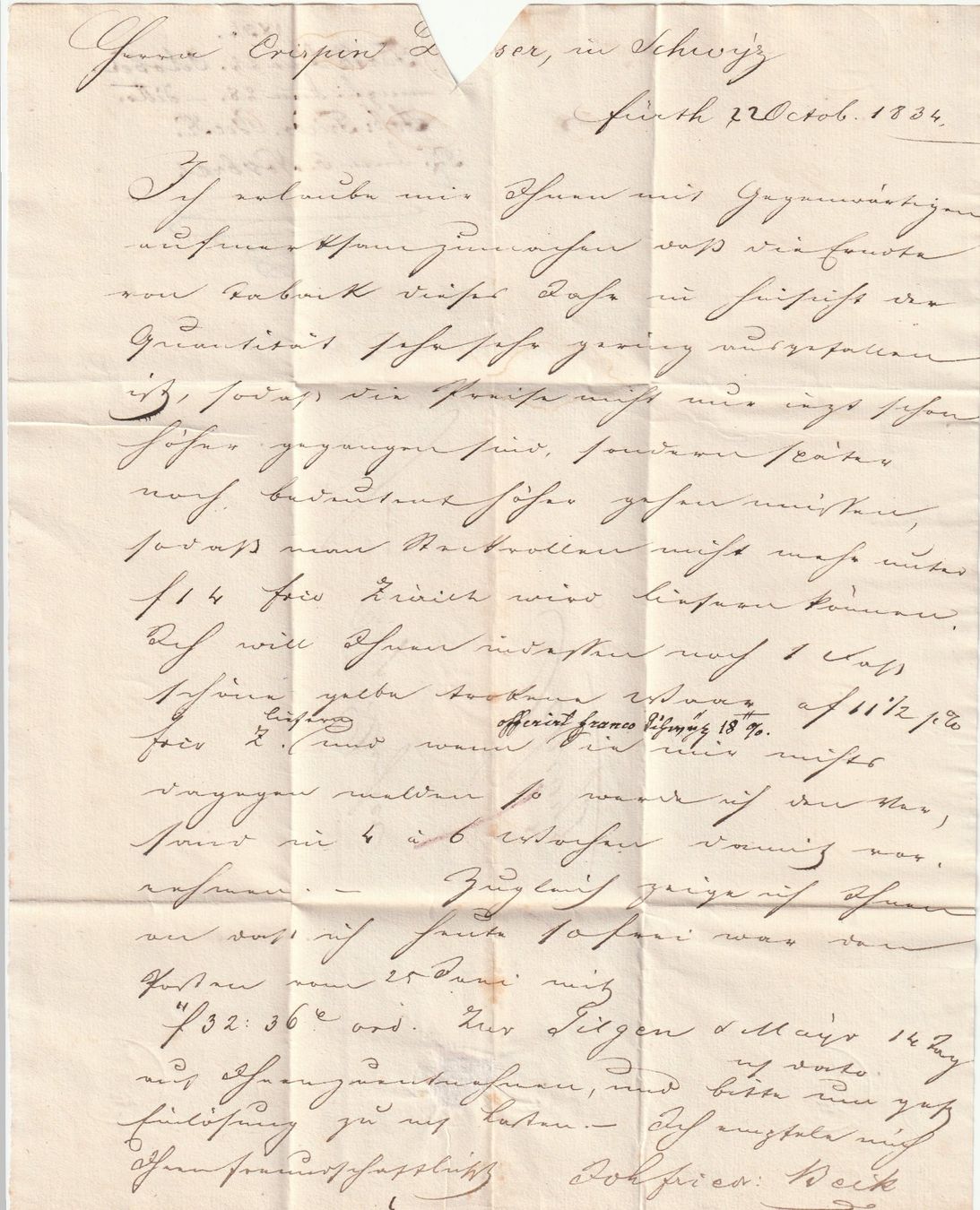 Alle Briefmarken: Brief-Schwyz-1834 – Gebraucht aus uttwil von Koehlerfred 1