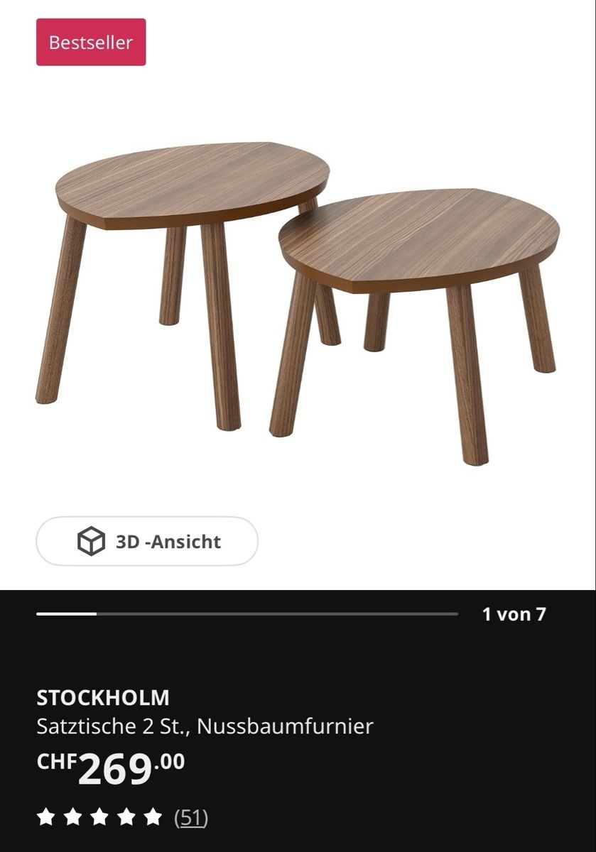 Tavoli: IKEA STOCKHOLM Couchtisch 2er-Set – Nuovo (secondo la descrizione) da Rapperswil SG venduto da vrenelis89 2