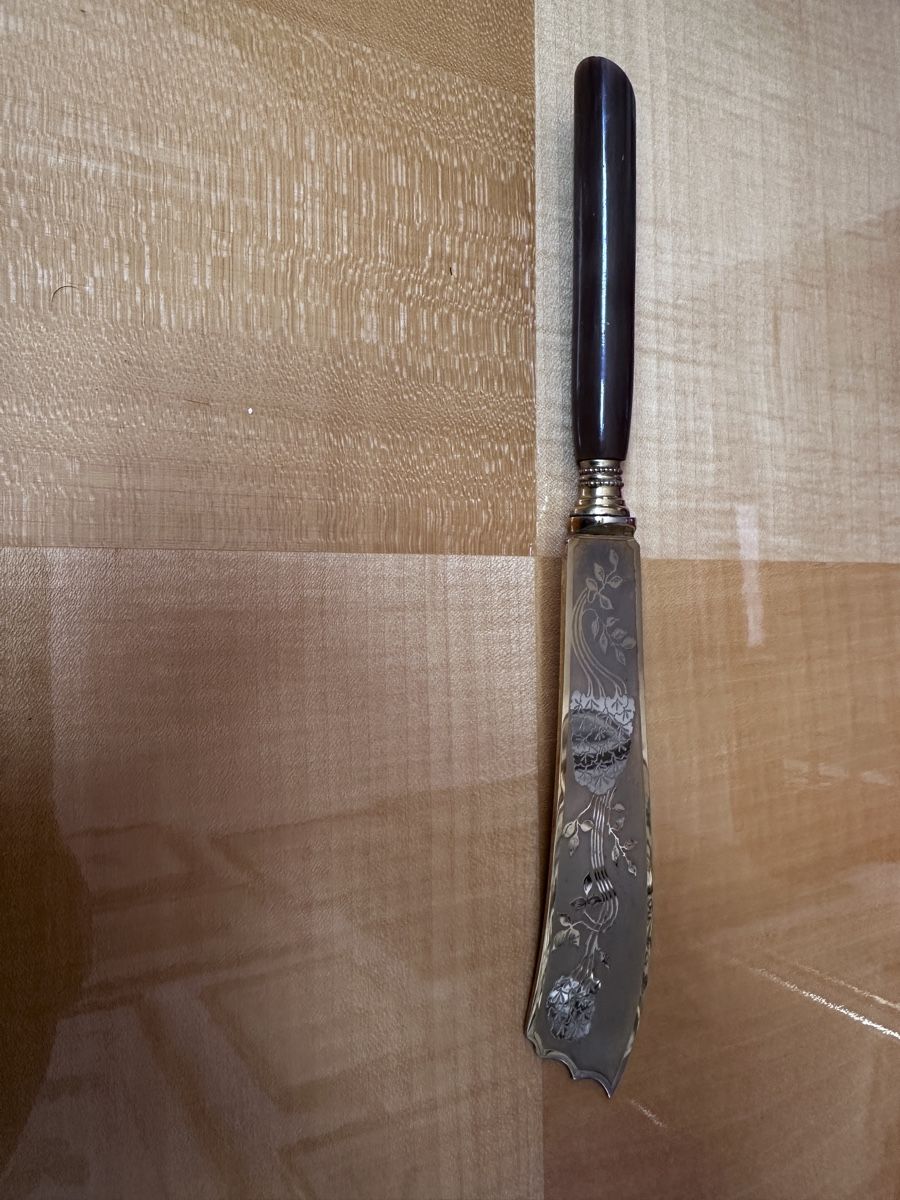 Posate: Tortenmesser Jugendstil vergoldet  – Usato da Zürich venduto da Misus.Flohmi 3