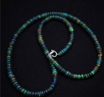 Opal Blau   Top  Kette mit  4mm -5mm Verschluss 45cm