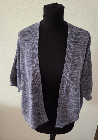 Damen Strickjacke blau kurzarm 