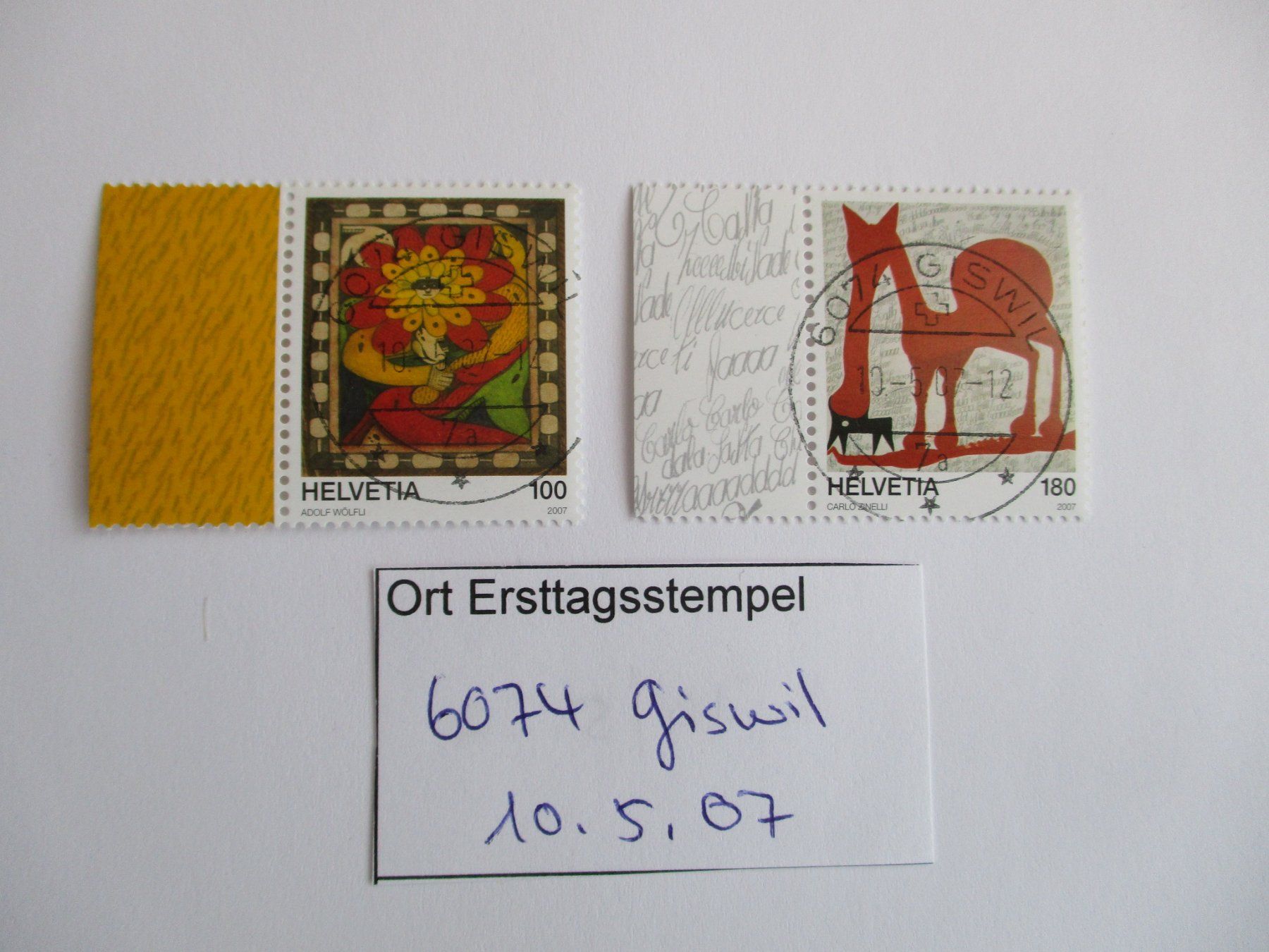 Tous les timbres: Voll Ort Ersttagsstempel 6074 Giswil – D'occasion à Langnau b. Reiden par Aktuell88