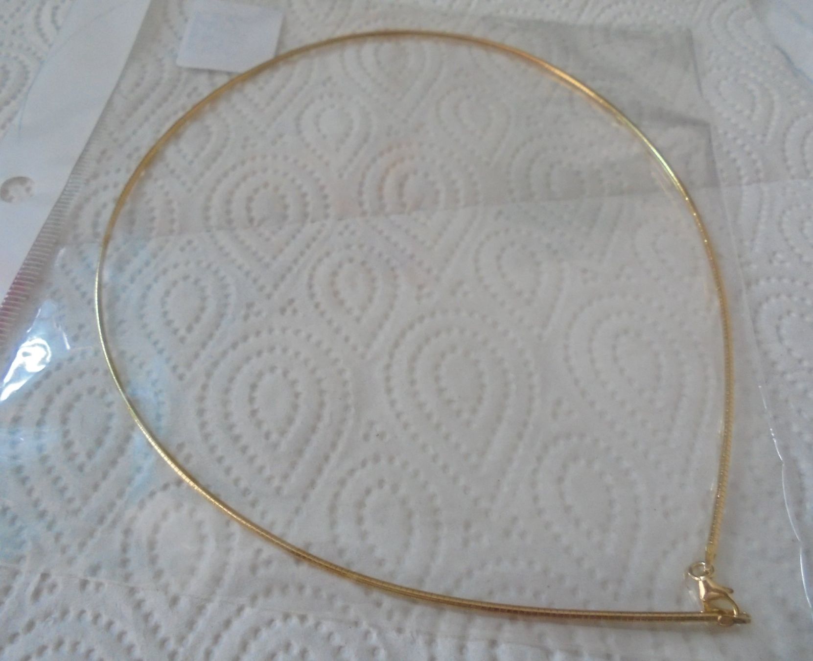 Colliers: Echtschmuck: Omega-Silberhalsreif, vergoldet – Neuf avec emballage d'origine à Zuchwil par maumauchi 4