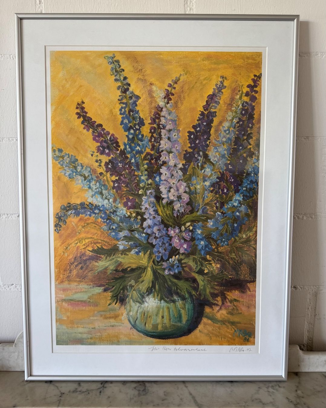 Poster & Bilder: Blumenvase Rittersporn Blumen – Gebraucht aus Volketswil von CHEF2222
