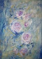 Originalgemälde Midnight Roses, 80×60 cm, Unikat!