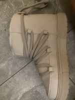 H&M Winter Boots, Laced, Faux Fur Lining, Beige, Size 37