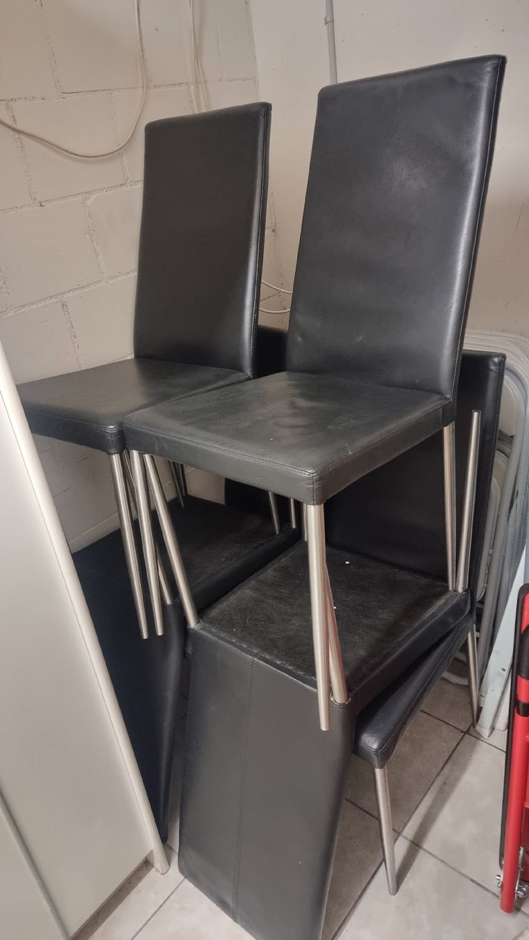 Sedie: Moderne schwarze Lederstühle im 6er Set – Usato da Dietikon venduto da adr_825s 4