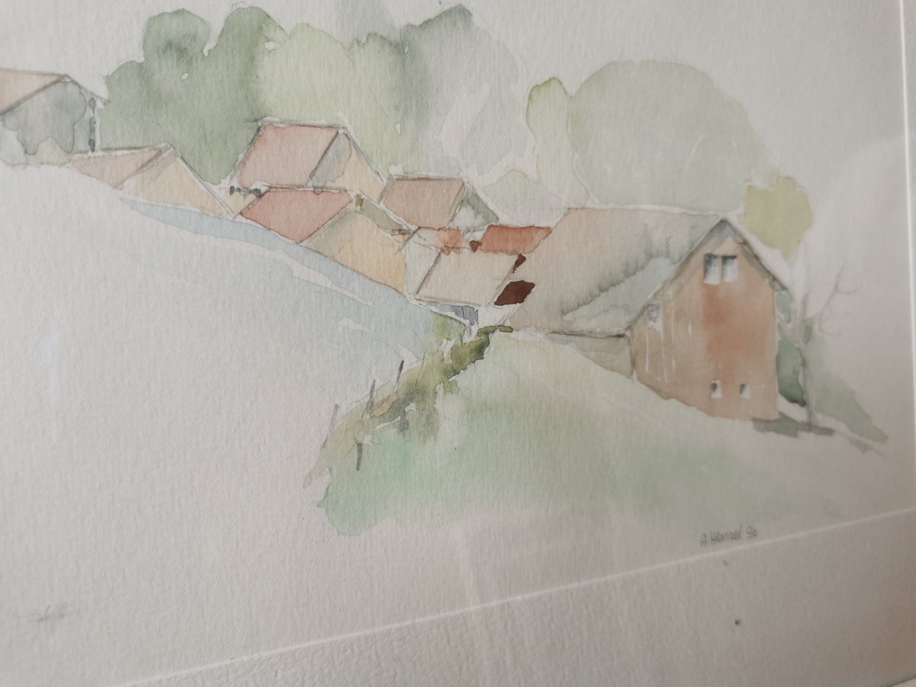 Dipinti: Aquarell Häuschen Original Malerei Bild – Usato da Berneck venduto da Hansi_Muenz 2