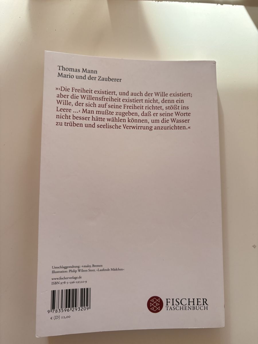 Libri: Thomas Mann Mario und der Zauberer Taschenbuch – Usato da Mümliswil venduto da hes_mhn8 1