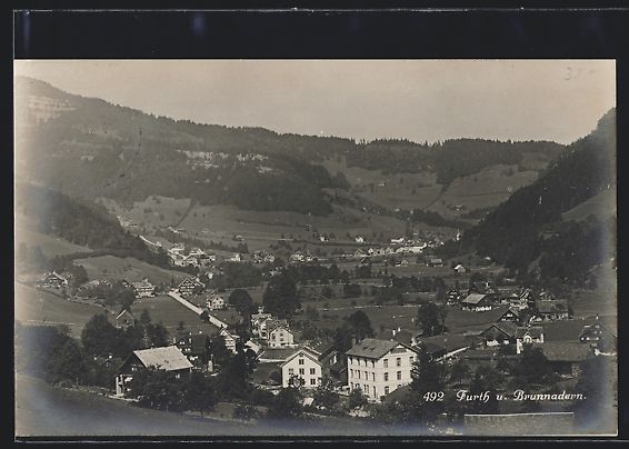 Cartoline postali: AK Furth, Ortsansicht mit Brunnadern – Usato da Berlin venduto da bartko-reher