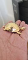 Presse-papier figurine Tortue en laiton doré vintage - Déco 