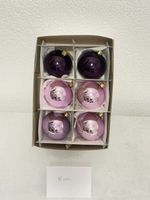6er Set Christbaumkugeln, 8cm, Lila/Violett Globus