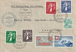 Flugpost Landi 1939  Europaflug bis London