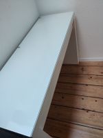 White Console Table with Glass Top and Drawer