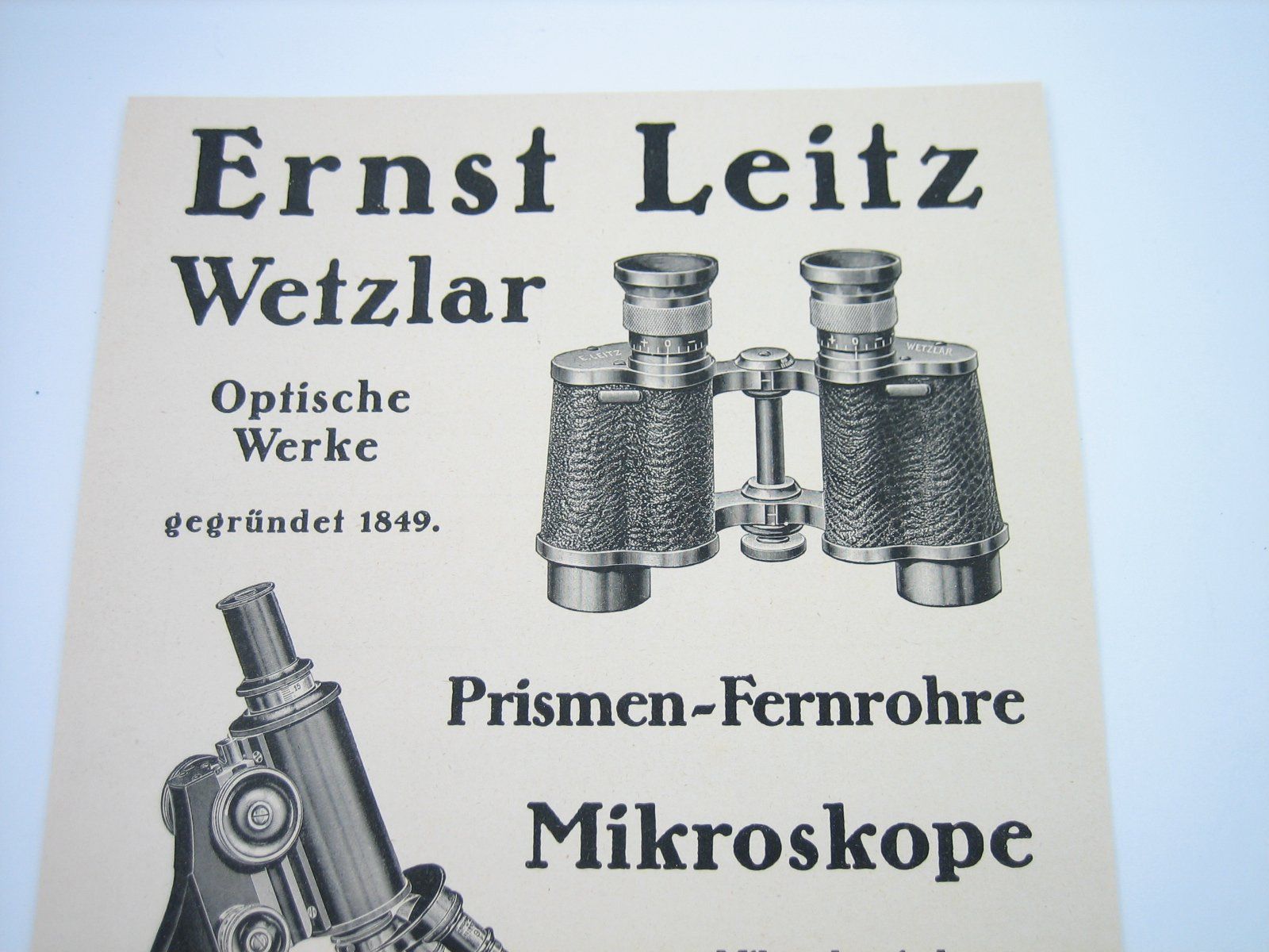 Leitz Microscopi: Ernst Leitz Wetzlar optische Werke altes Werbeblatt – Usato da Zürich venduto da Tomi118 2